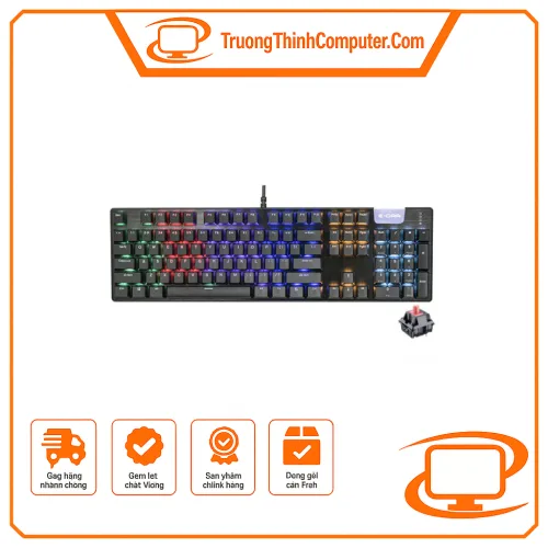 Bàn Phím Cơ E-DRA EK312 Black - Red Switch