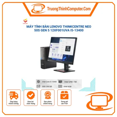 MÁY TÍNH ĐỂ BÀN LENOVO THINKCENTRE NEO 50S GEN 5 12XF001UVA I5-13400/8GD5/256GSSD/WIFI6/BT/KB/M/NOOS/1Y PRE/ĐEN