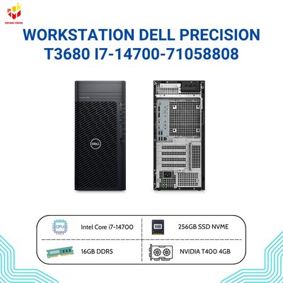 Workstation Dell Precision T3680 i7-14700-71058808 16GB, 256GB SSD, 4TB HDD, NVIDIA T400 4GB, KB, M, 300W PSU, UBUNTU, 3Y WTY