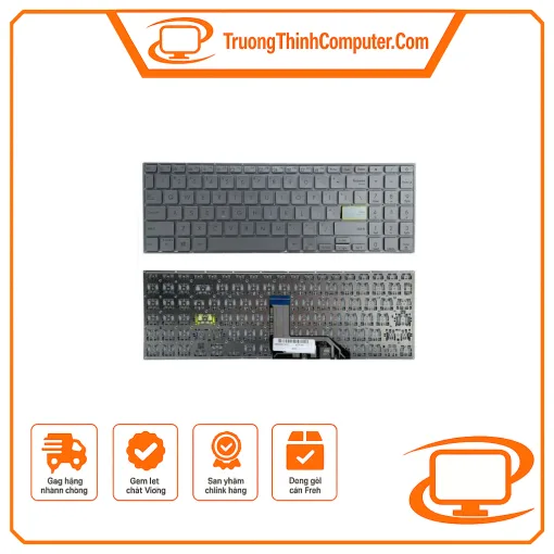 Bàn phím Bamba Dùng cho Asus X513E,X513EA,X513EP,X513EQ,X513IA,M513,M513I,M513IA,A515E (Màu Bạc) Có Đèn