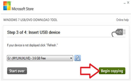 Bắt đầu sao chép file ISO sang USB để tạo USB boot Win 7