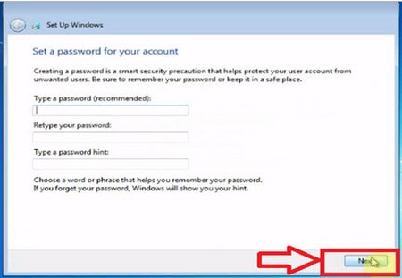 Đặt mật khẩu cho tài khoản người dùng sau khi cài Win 7