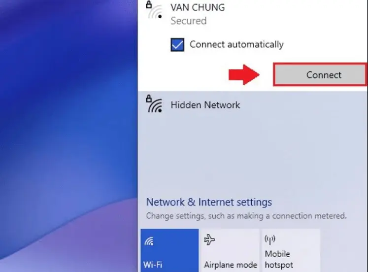 Giao diện biểu tượng cột sóng Wi‑Fi trên Windows 7 khi kết nối mạng trên laptop Dell