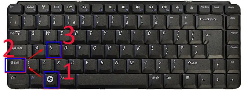 Giao diện cắt vùng của Windows + Shift + S trên Dell cho phép chụp khu vực bất kỳ