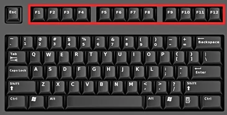Hàng phím F1–F12 trên laptop giúp truy cập nhanh các chức năng hệ thống