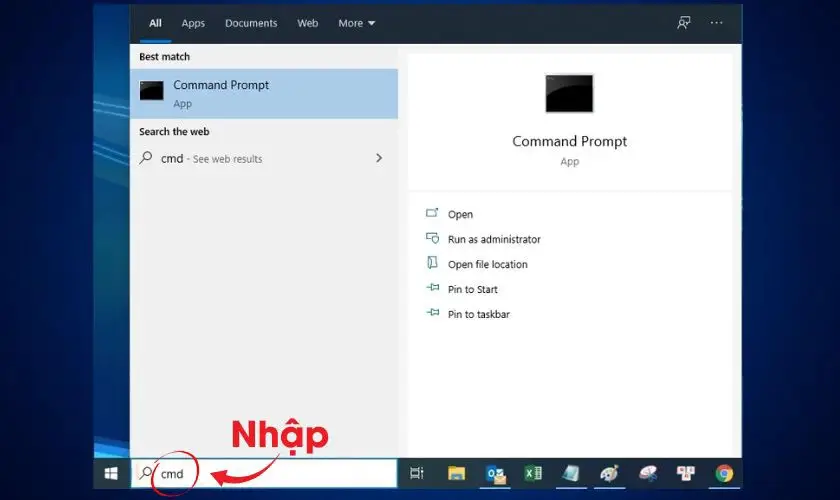 Mở Command Prompt dưới quyền Administrator để tạo hosted network trên Windows 10