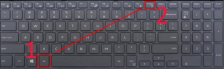 Nhấn Alt + PrtSc trên bàn phím laptop Dell để chụp cửa sổ đang mở và sao chép vào clipboard