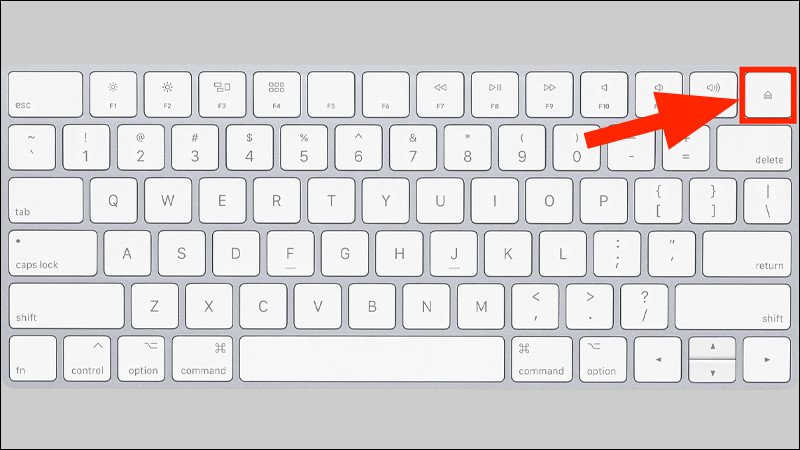 Phím Eject trên bàn phím MacBook để nhả đĩa quang – cách mở ổ đĩa laptop trên macOS