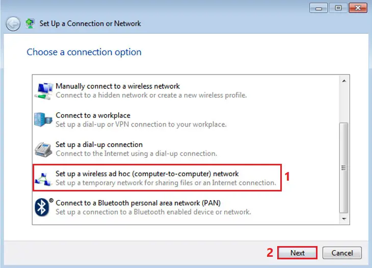 Tạo mạng ad hoc phát Wi‑Fi máy tính‑tới‑máy tính trên Windows 7