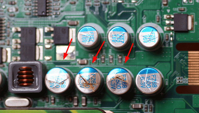 Tụ điện trên mainboard bị phồng đầu
