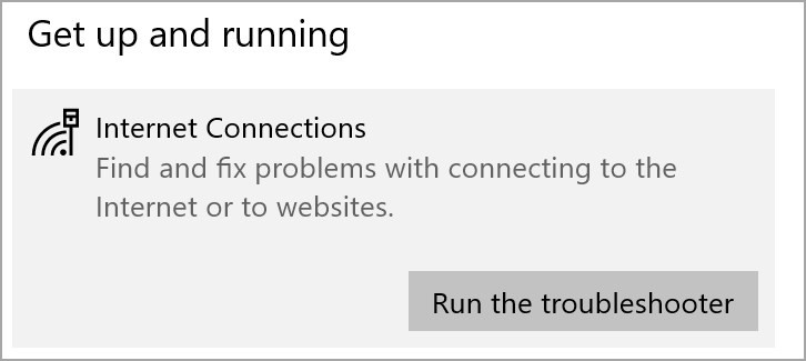 Chạy Internet Connections Troubleshooter để tự động phát hiện và sửa lỗi WiFi