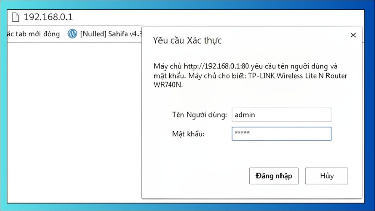 Đăng nhập trang quản trị router để kiểm tra SSID, kênh phát và danh sách thiết bị