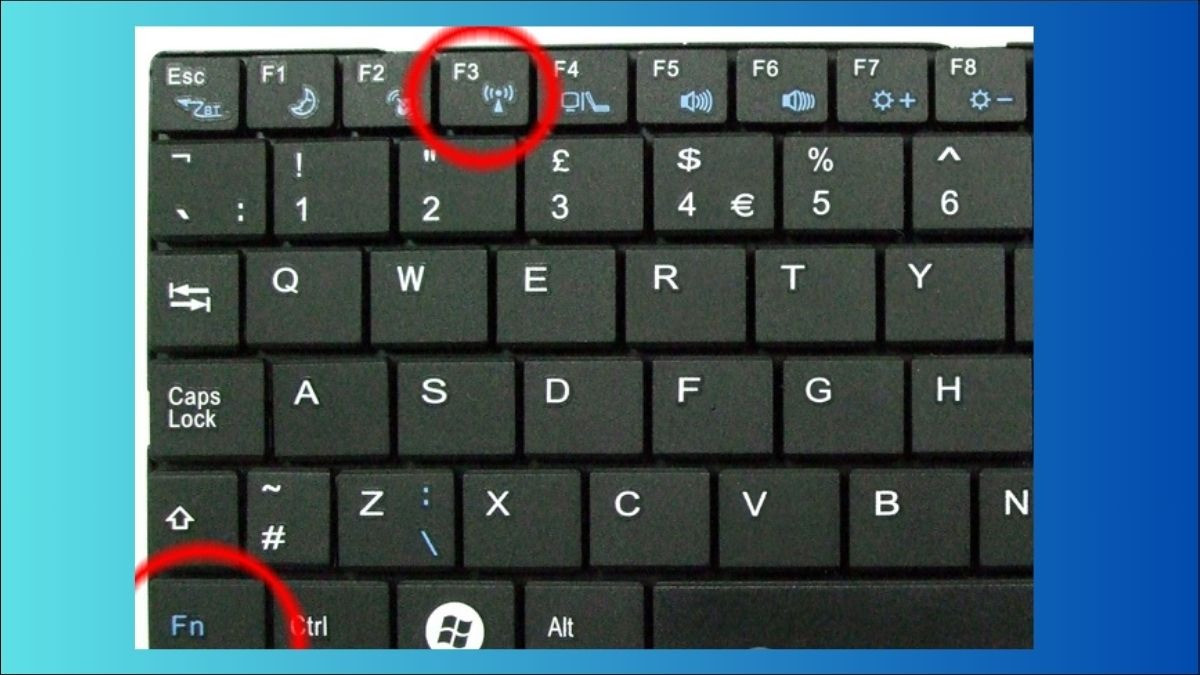 Sử dụng phím tắt trên bàn phím (Fn + phím biểu tượng Wi‑Fi) để bật/tắt nhanh Wi‑Fi