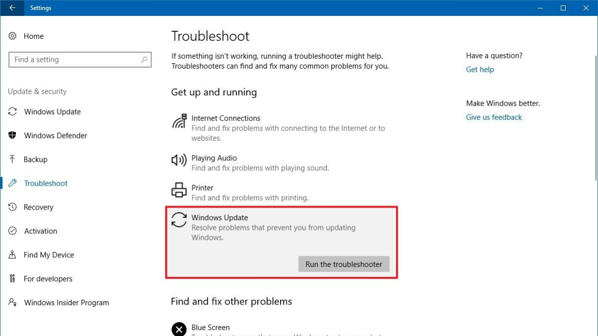 Chạy Troubleshoot để Windows tự động sửa lỗi phổ biến