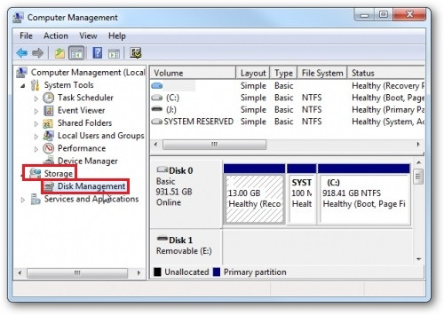 Mở Disk Management để kiểm tra phân vùng USB và ký tự ổ đĩa