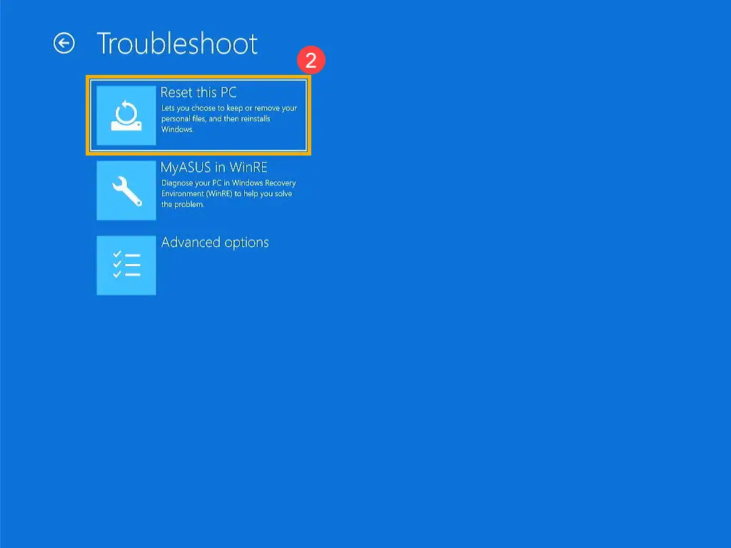 Tùy chọn Reset this PC với các chế độ giữ file hoặc xóa toàn bộ dữ liệu