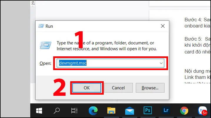 Vào Device Manager để tạm thời vô hiệu hóa card đồ họa rời