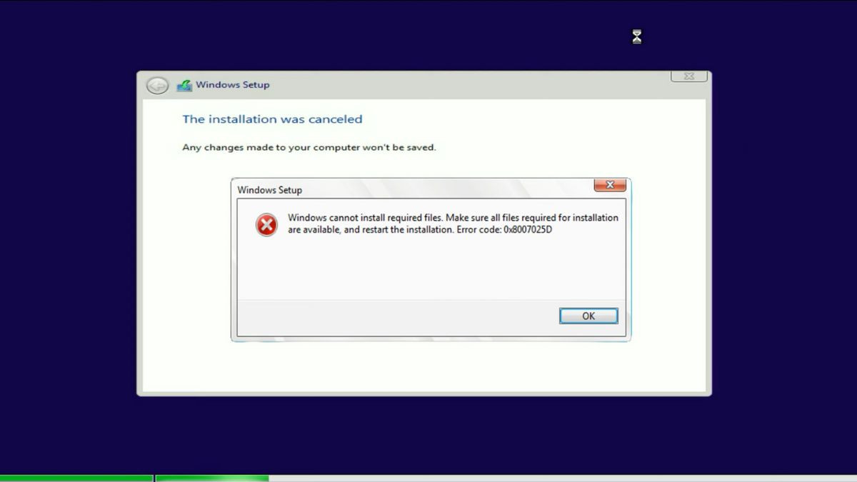 Lỗi cài Win 10 7