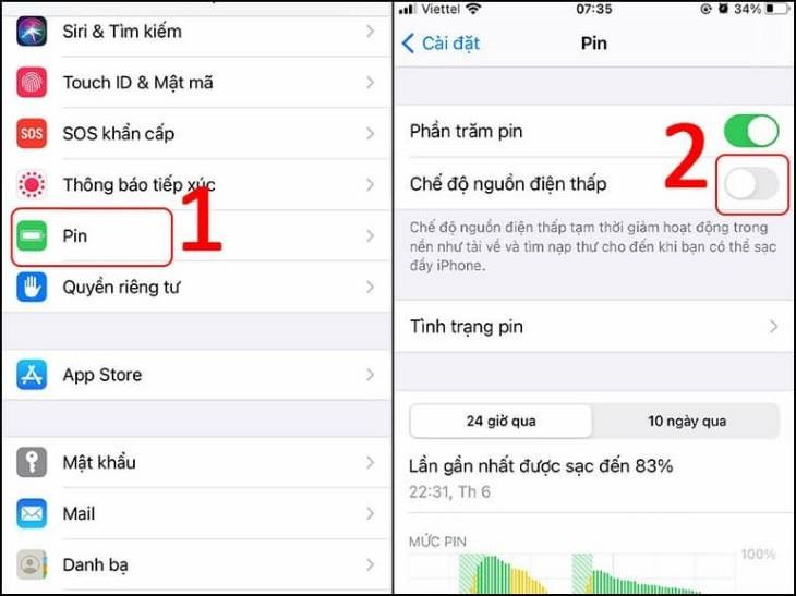 Tắt chế độ tiết kiệm pin để tránh giới hạn hoạt động mạng nền trên iPhone