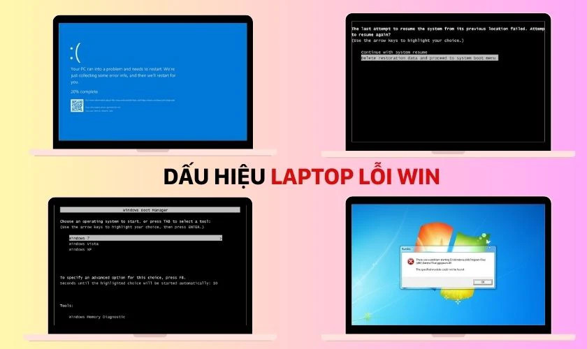Màn hình laptop xuất hiện lỗi hệ điều hành khiến thao tác bị gián đoạn