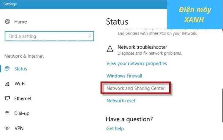 Mở nhanh Network & Internet settings để kiểm tra trạng thái và quên mạng