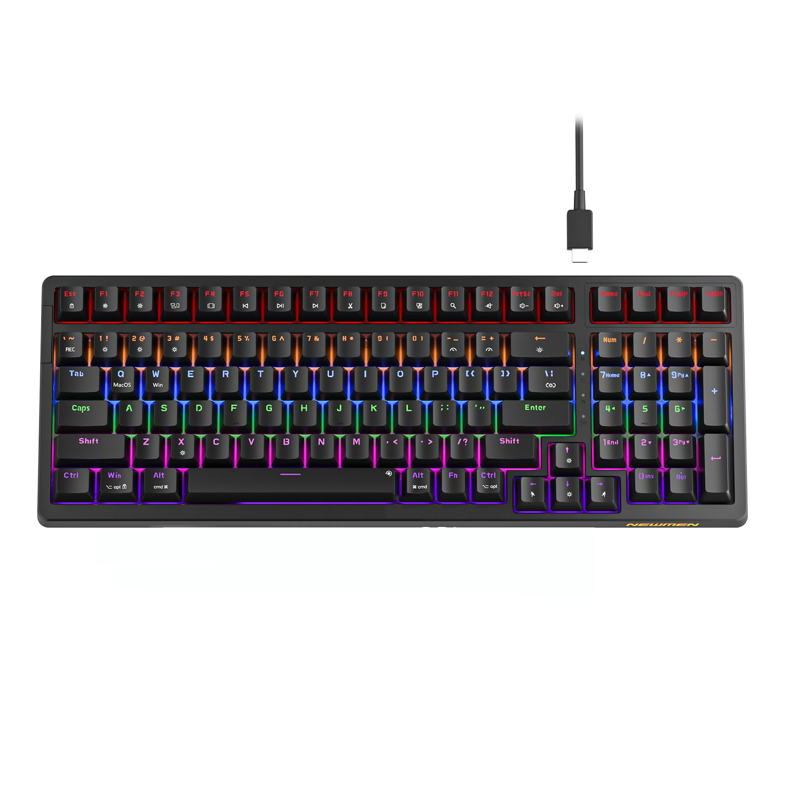 Bàn phím cơ Newmen GM328 Gasket, Hotswap, E-Sports, Black – Red Switch