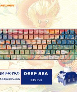 Bàn phím cơ không dây Dual mode Newmen GM840 Pro PHIÊN BẢN LONG PHỤNG SUM VẦY Bàn phím cơ ba chế độ, switch có thể thay nóng. Switch Kailhbox Hush