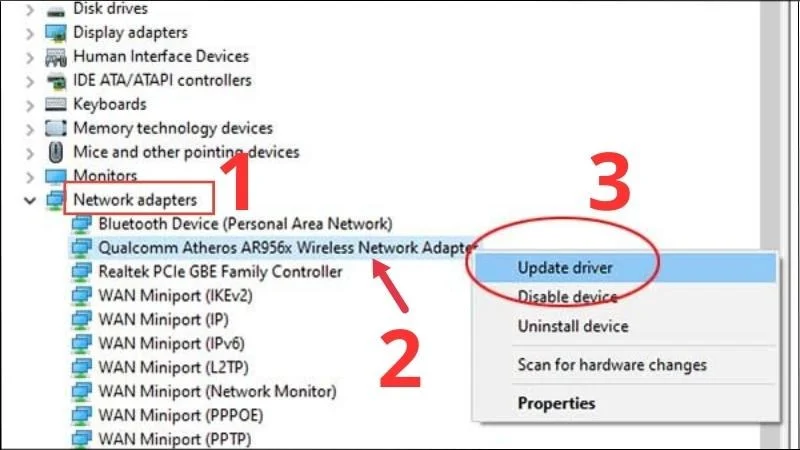 Cận cảnh kiểm tra dây RJ45 và đèn link khi laptop không nhận mạng dây.