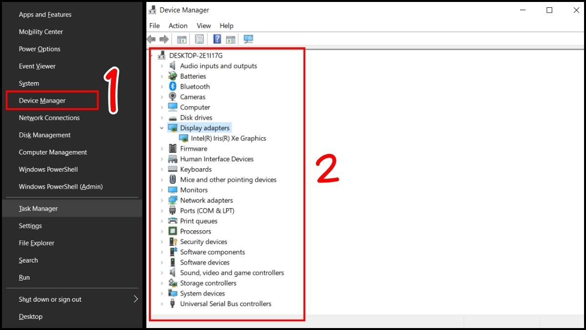 Device Manager là nơi kiểm tra và gỡ driver nghi ngờ gây lỗi màn hình xanh