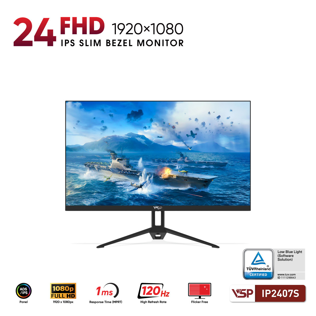 Màn hình VSP IP2407S - 24 inch / IPS / 120Hz