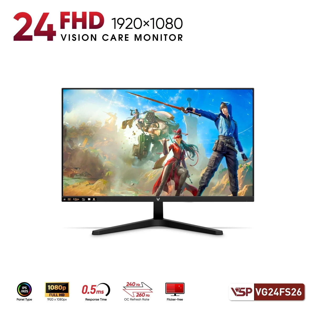 Màn hình VSP VG24FS26 - 24 inch / IPS / 260Hz