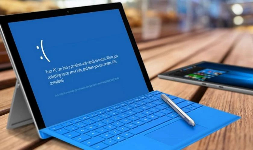 Màn hình xanh Windows là dấu hiệu laptop không khởi động được do lỗi hệ thống hoặc driver