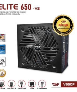 Nguồn máy tính VSP V650P-v3 - 650W chính hãng VSP, phù hợp lắp ráp PC văn phòng, gaming và hệ thống máy tính đồng bộ. Nổi bật: Dòng/Phân khúc: Game;