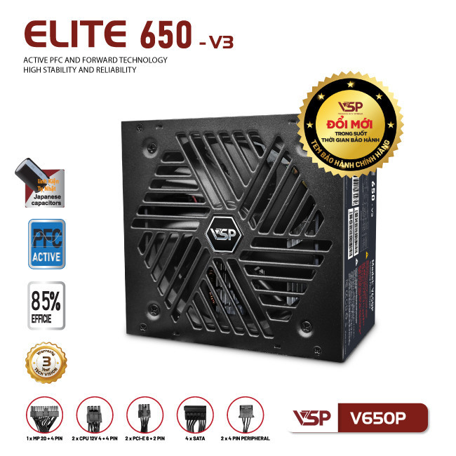 Nguồn máy tính VSP V650P-v3 - 650W