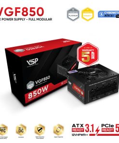 Nguồn máy tính VSP VGF850 - 850W chính hãng VSP, phù hợp lắp ráp PC văn phòng, gaming và hệ thống máy tính đồng bộ. Nổi bật: Dòng/Phân khúc: Game;