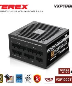 Nguồn máy tính VSP VXP1000TGD - 1000W chính hãng VSP, phù hợp lắp ráp PC văn phòng, gaming và hệ thống máy tính đồng bộ. Nổi bật: Dòng/Phân khúc: Game;