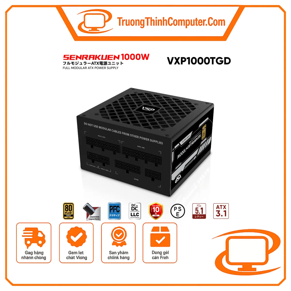 Nguồn máy tính VSP VXP1000TGD JPN - 1000W