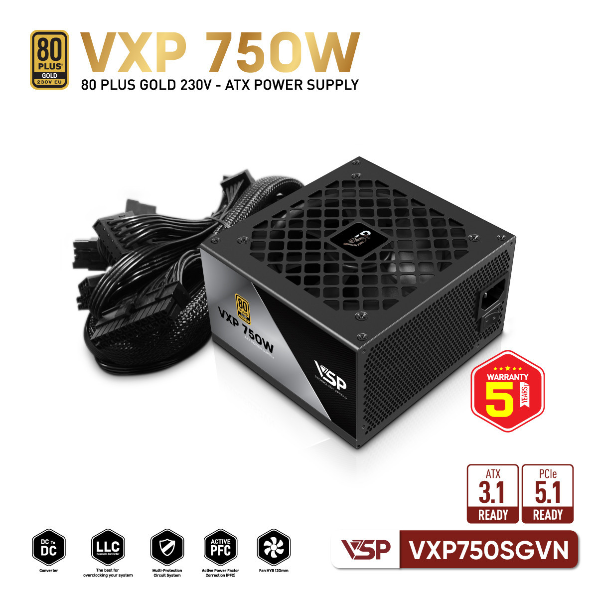 Nguồn máy tính VSP VXP750SGVN - 750W