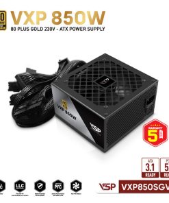 Nguồn máy tính VSP VXP850SGVN - 850W chính hãng VSP, phù hợp lắp ráp PC văn phòng, gaming và hệ thống máy tính đồng bộ. Nổi bật: Dòng/Phân khúc: Game;