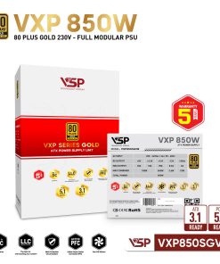 Nguồn máy tính VSP VXP850SGVN White - 850W chính hãng VSP, phù hợp lắp ráp PC văn phòng, gaming và hệ thống máy tính đồng bộ. Nổi bật: Dòng/Phân khúc: