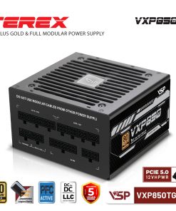 Nguồn máy tính VSP VXP850TGD - 850W chính hãng VSP, phù hợp lắp ráp PC văn phòng, gaming và hệ thống máy tính đồng bộ. Nổi bật: Dòng/Phân khúc: Game;