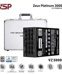 Nguồn máy tính VSP VZ3000P - 3000W chính hãng VSP, phù hợp lắp ráp PC văn phòng, gaming và hệ thống máy tính đồng bộ. Nổi bật: Dòng/Phân khúc: Game;