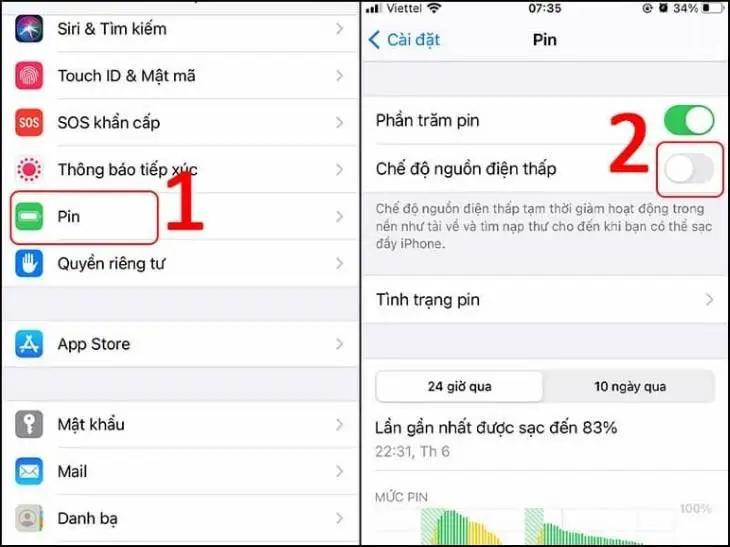 Tắt chế độ tiết kiệm pin trên iPhone để tránh hạn chế mạng nền