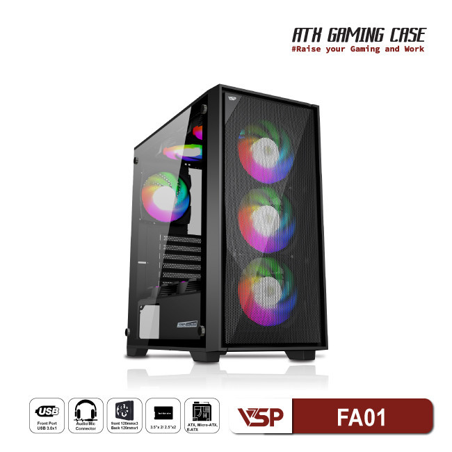 Vỏ case máy tính VSP VSP C19 Wooden - E-ATX