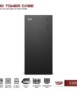 Vỏ case máy tính VSP VSP V200 - mATX chính hãng VSP, phù hợp lắp ráp PC văn phòng, gaming và hệ thống máy tính đồng bộ. Nổi bật: Dòng/Phân