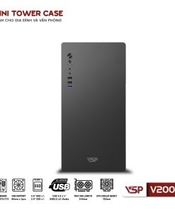 Vỏ case máy tính VSP VSP V200M - mATX chính hãng VSP, phù hợp lắp ráp PC văn phòng, gaming và hệ thống máy tính đồng bộ. Nổi bật: Dòng/Phân