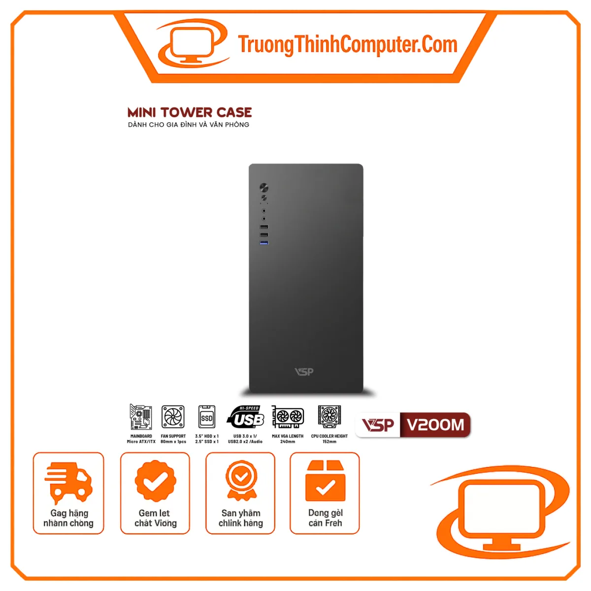 Vỏ case máy tính VSP VSP V200M - mATX