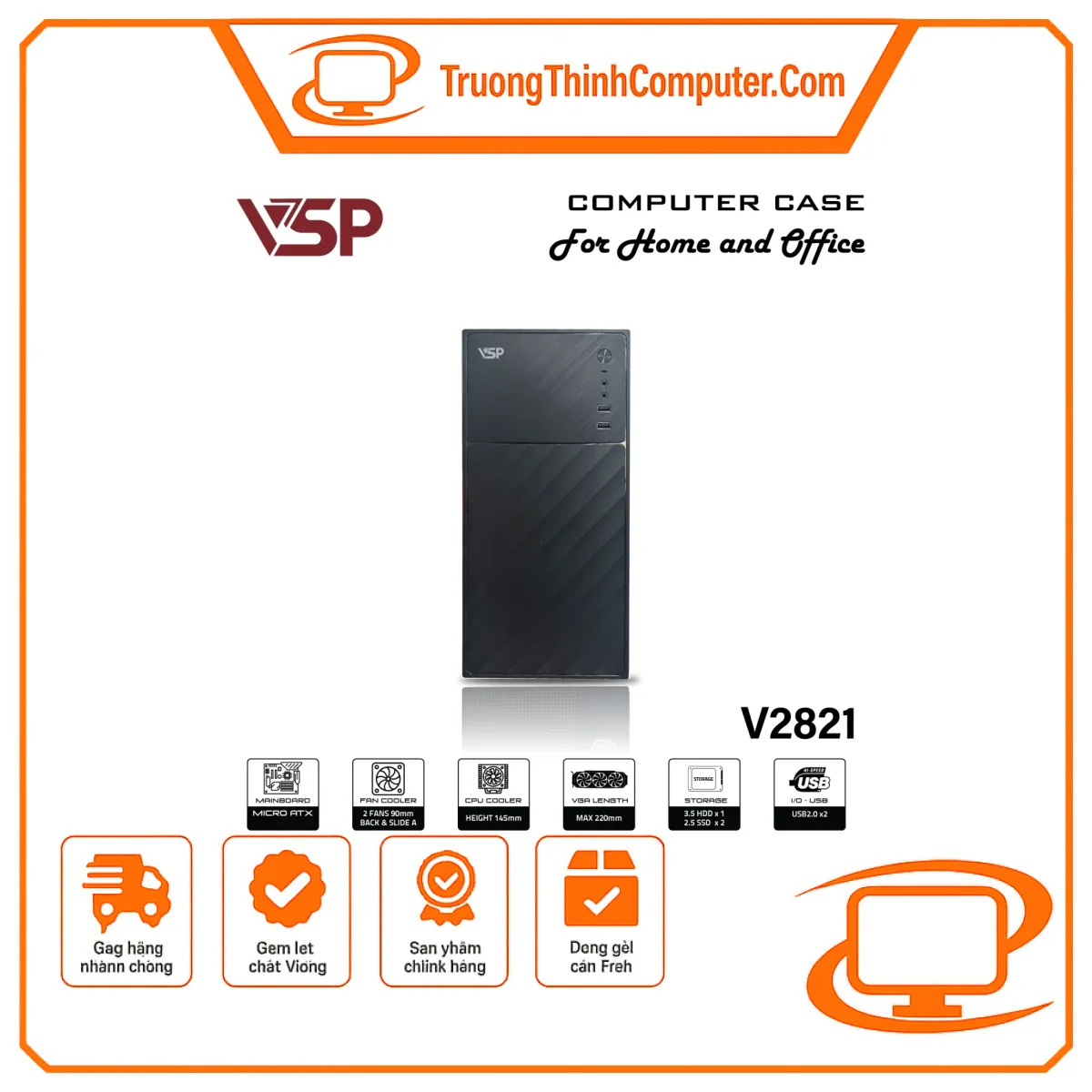 Vỏ case máy tính VSP VSP V2821 - mATX