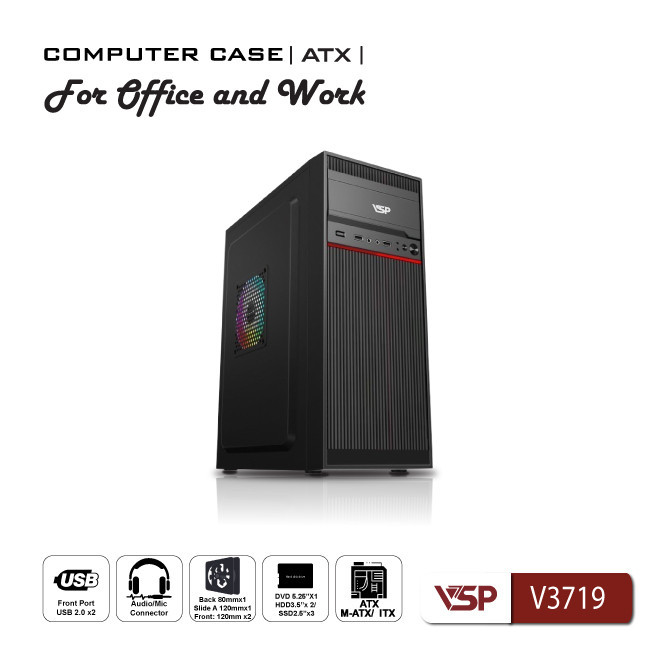 Vỏ case máy tính VSP VSP V3719 - mATX