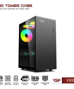 Vỏ case máy tính VSP VSP V500 - mATX chính hãng VSP, phù hợp lắp ráp PC văn phòng, gaming và hệ thống máy tính đồng bộ. Nổi bật: Dòng/Phân